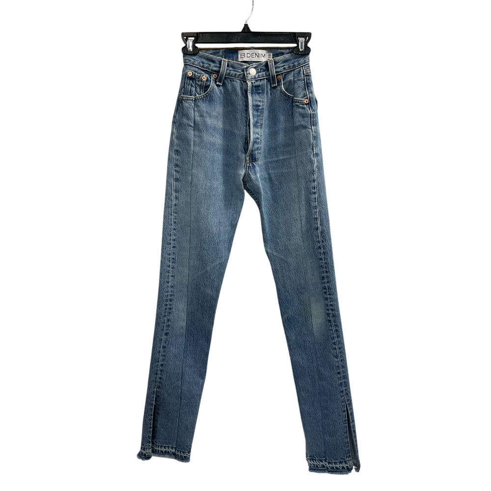 Eb Denim Vintage Medium Wash Unraveled Straight Leg Denim Jeans Size 23 - Picture 2 of 5